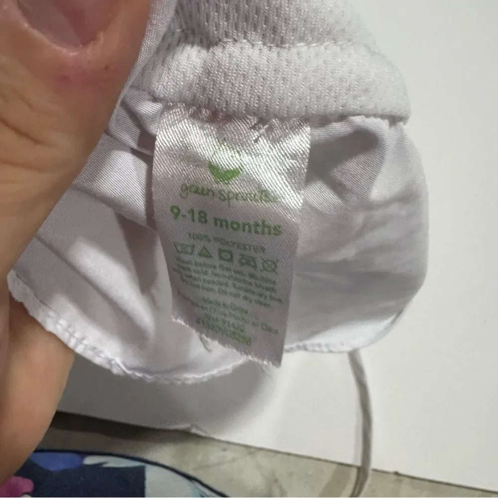 Green Spouts 9-18M UV Protection White Sun Hat